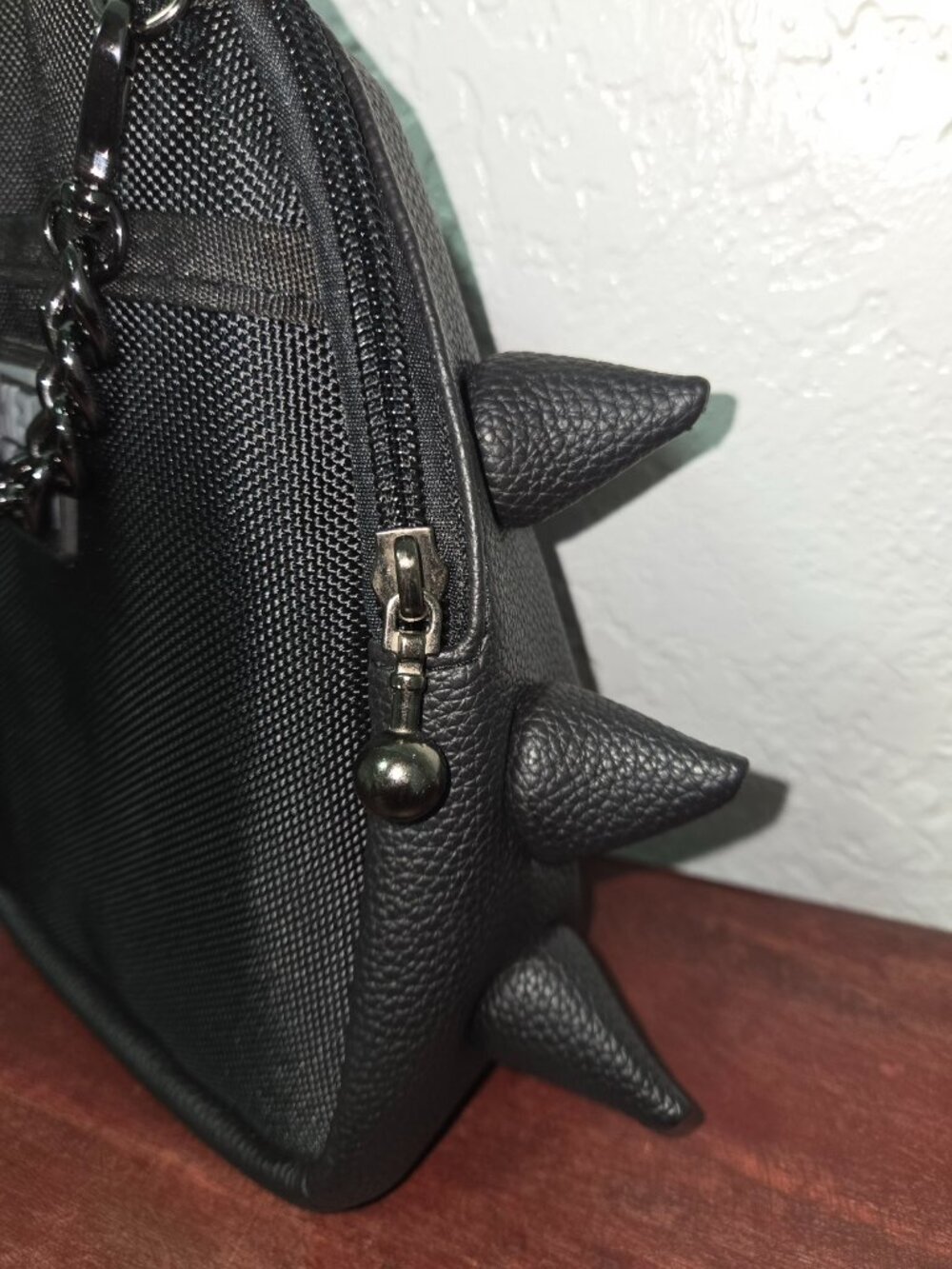 MadPax Black Spike Top Handle Purse Goth Punk Y2K Satchel Handbag EUC - Picture 5 of 12